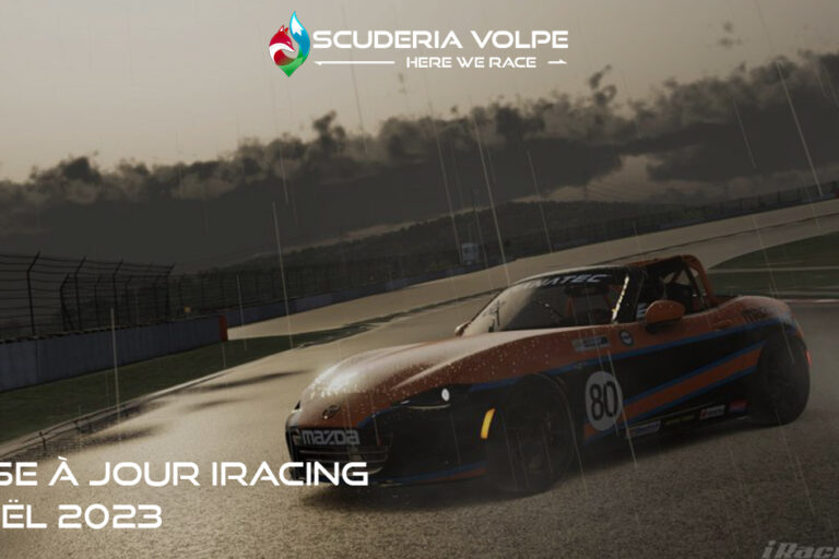 mise-a-jour-iracing-noel-2023-pluie photo d'une voiture sous la pluie pour la mise à jour iracing noël 2023